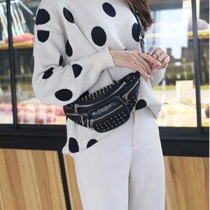 Fanny-Pack Leather Vegan Waist Bag Rivet